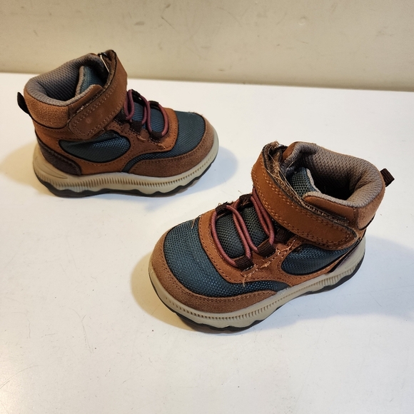 Oshkosh Kids Brown and Blue Hiking Boots - Picture 1 of 11